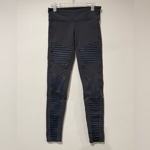 Alo Yoga Moto Leggings Womens Size Small High-Waist Gray Activewear Athleisure